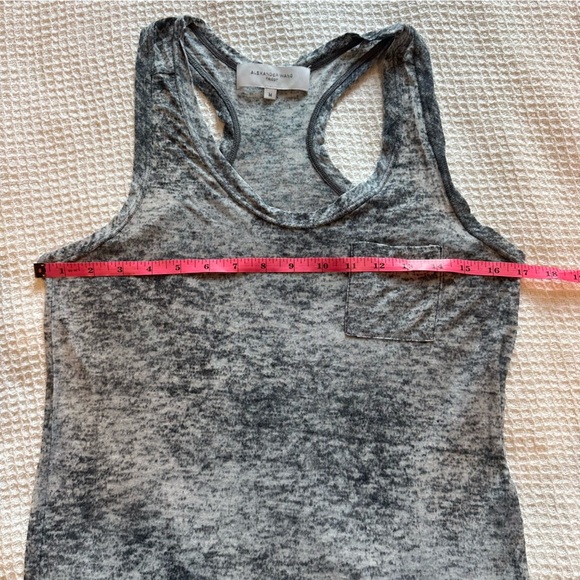 Alexander Wang Heather Grey Feathered Racerback Tank Top size medium women’s - Picture 5 of 7